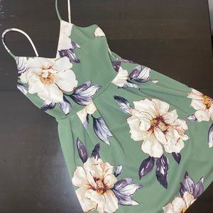 Green floral dress